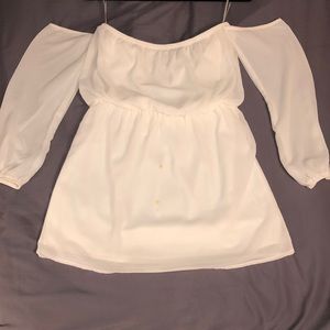 Tobi off the shoulder long sleeve dress strapless